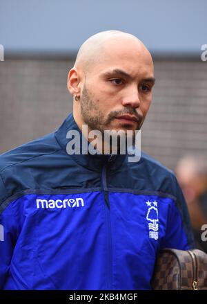 NOTTINGHAM, GROSSBRITANNIEN. 19.. JANUAR der Verteidiger des Nottingham Forest Yohan Benalouane (29) während des Sky Bet Championship-Spiels zwischen Nottingham Forest und Bristol City am City Ground, Nottingham, am Samstag, dem 19.. Januar 2019. (Foto von Mark Fletcher/NurPhoto) Stockfoto