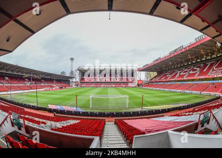 NOTTINGHAM, GROSSBRITANNIEN. 19.. JANUAR Gesamtansicht des City Ground, Heimat des Nottingham Forest, während des Sky Bet Championship-Spiels zwischen Nottingham Forest und Bristol City am City Ground, Nottingham am Samstag, 19.. Januar 2019. (Foto von Mark Fletcher/NurPhoto) Stockfoto
