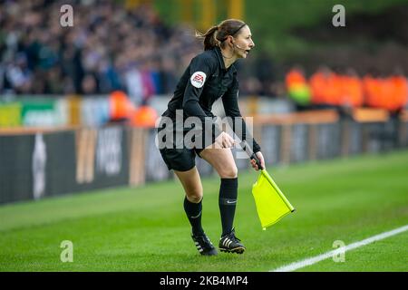 Assistenzreferent Sian Massey-Ellis während des Premier League-Spiels zwischen Wolverhampton Wanderers und Leicester City in Molineux, Wolverhampton, Großbritannien. Am Samstag, den 19.. Januar 2019. (Foto von Mark Fletcher/NurPhoto) Stockfoto