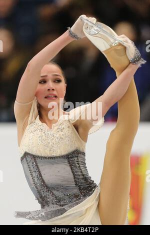 Die Russin Alina Zagitova nimmt am ersten Tag des ISU-Eiskunstlauf-Europameisterschaften in der Minsk Arena am 23. Januar 2019 in Minsk, Weißrussland, am Ladies Short Program Teil (Foto: Igor Russak/NurPhoto) Stockfoto