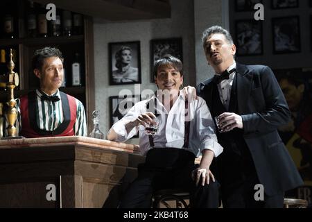 Schauspieler während der Aufführung der Oper DER SCHLAF EINER SOMMERNACHT (el sueno de una noche de verano) im Teatro de la Zarzuela in Madrid. 23. Januar 2019 (Foto von Oscar Gonzalez/NurPhoto) Stockfoto
