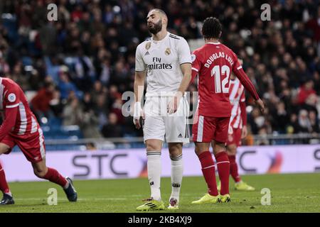 Real Madrids Karim Benzema beim Copa del Rey-Spiel zwischen Real Madrid und dem FC Girona im Santiago Bernabeu-Stadion in Madrid, Spanien. 24. Januar 2019. (Foto von A. Ware/NurPhoto) Stockfoto