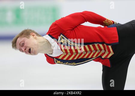 Alexander Samarin aus Russland tritt am 26. Januar 2019 am vierten Tag der ISU-Europameisterschaft im Eiskunstlauf in der Minsk Arena in Minsk, Weißrussland, beim Männer-Freilauf an. (Foto von Igor Russak/NurPhoto) Stockfoto