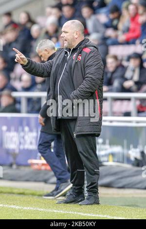 . Morecambe-Manager Jim Bentley während der zweiten Hälfte des Spiels der Sky Bet League 2 zwischen Northampton Town und Morecambe am Samstag, dem 26.. Januar 2019, im PTS Academy Stadium in Northampton. (Foto von MI News & Sport Ltd/NurPhoto) Stockfoto