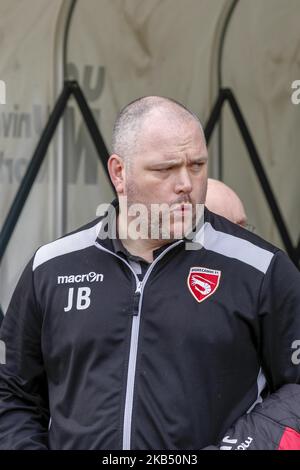 . Morecambe-Manager Jim Bentley beim Spiel der Sky Bet League 2 zwischen Northampton Town und Morecambe im PTS Academy Stadium, Northampton, am Samstag, den 26.. Januar 2019. (Foto von MI News & Sport Ltd/NurPhoto) Stockfoto