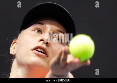 Daria Gavrilova aus Australien serviert den Ball während ihres WTA St. Petersburg Ladies Trophy 2019 Tennisspiels am 28. Januar 2019 in Sankt Petersburg, Russland. (Foto von Mike Kireev/NurPhoto) Stockfoto