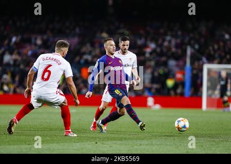 FC Barcelona Mittelfeldspieler Arthur (8) während des Spiels FC Barcelona gegen Sevilla CF, für die Runde von 8, zweite Etappe der Copa del Rey spielte im Camp Nou am 30. Januar 2019 in Barcelona, Spanien. (Foto von Urbanandsport/NurPhoto) Stockfoto