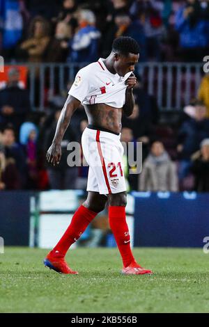 Sevilla FC Mittelfeldspieler Quincy Promes (21) während des Spiels FC Barcelona gegen Sevilla CF, für die Runde von 8, spielte die zweite Etappe der Copa del Rey am 30. Januar 2019 im Camp Nou in Barcelona, Spanien. (Foto von Urbanandsport/NurPhoto) Stockfoto