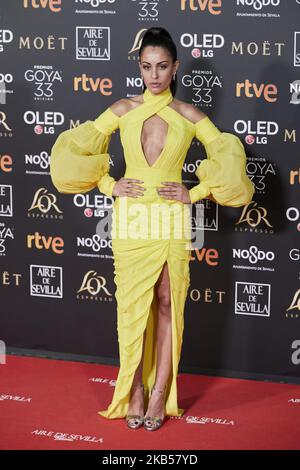 Hiba Abouk nimmt am 2. Februar 2019 an den Goya Awards 33 auf der FIBES in Sevilla, Spanien, Teil. (Foto von A. Ware/NurPhoto) Stockfoto