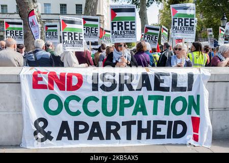 Palästinensische Demonstranten vor Downing Street London, Großbritannien 5. September 2019 (Foto von Robin Pope/NurPhoto) Stockfoto