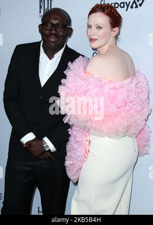 MANHATTAN, NEW YORK CITY, NEW YORK, USA - 05. SEPTEMBER: Edward Enninful und Karen Elson kommen zu den 2019 Fashion Media Awards der Daily Front Row, die am 5. September 2019 im Rainbow Room des Rockefeller Center in Manhattan, New York City, New York, USA, abgehalten wurden. (Foto von Xavier Collin/Image Press Agency/NurPhoto) Stockfoto