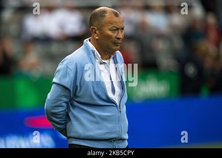 Eddie Jones beim Warm Up für das Quilter Autumn International Spiel zwischen England und Italien im St. James's Park, Newcastle am Freitag, 6.. September 2019. (Foto von Chris Lishman/MI News/NurPhoto) Stockfoto