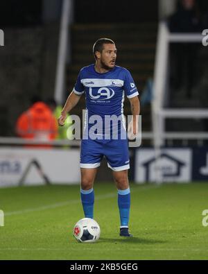 Liam Noble von Hartlepool United während des Vanarama National League-Spiels zwischen Hartlepool United und Woking im Victoria Park, Hartlepool, am Samstag, 7.. September 2019. (Foto von Mark Fletcher/MI News/NurPhoto) Stockfoto