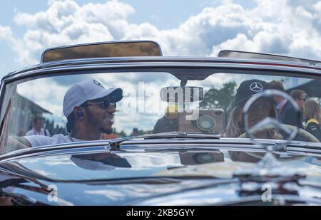 Lewis Hamilton aus Großbritannien und Mercedes AMG Petronas-Fahrer vor dem Rennen beim Formel-1-Gran Premio Heineken am 08. September 2019 in Monza, Italien. (Foto von Robert Szaniszlo/NurPhoto) Stockfoto