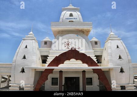 Gandhi Mandapam befindet sich in Kanyakumari, Tamil Nadu, Indien. Das 1956 erbaute Gandhi Mandapam (Gandhi-Denkmal) in Kanyakumari befindet sich an dem Ort, an dem Gandhis Asche aufbewahrt wurde, bevor sie ins Meer verstreut wurde, und weist einzigartige architektonische Details auf, um das Leben des geliebten Führers zu ehren. (Foto von Creative Touch Imaging Ltd./NurPhoto) Stockfoto