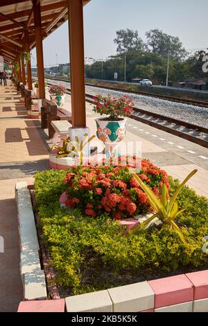 Die Eisenbahnstation in Pattaya Thailand Stockfoto