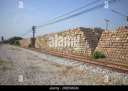 Die Eisenbahnstation in Pattaya Thailand Stockfoto