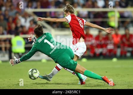 Vivianne Miedema von Arsenal schießt am 12. September 2019 im Artemio Franchi Stadion in Florenz, Italien, das Tor von 0-3 während der UEFA Women's Champions League-Runde des ersten Beinkampfs 32 Fiorentina gegen Arsenal (Foto: Matteo Ciambelli/NurPhoto) Stockfoto