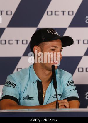 Lorenzo Dalla Porta während der Pressekonferenz vor dem Gran Premio OCTO von San Marino e Riviera di Rimini 2019 auf der Rennstrecke Misano-Marco Simoncelli, am 12. September 2019 (Foto: Loris Roselli/NurPhoto). Stockfoto