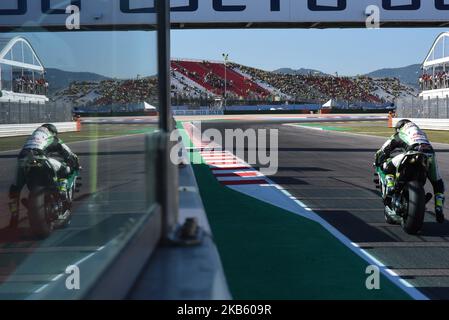 35 englischer Fahrer Cal Crutchlow vom japanischen Team LCR Honda Castrol Fahrt während des österreichischen GP, Octo San Marino und Riviera di Rimini GP, 13. Etappe der MotoGP Weltmeisterschaft im Misano World Circuit Marco Simoncelli, Riviera di Rimini, Italien (Foto von Andrea Diodato/NurPhoto) Stockfoto