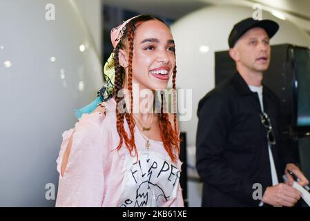 Der britische Sänger und Songwriter FKA Twigs nimmt an einer Veranstaltung auf dem Dover Street Market während der London Fashion Week am 2019. September, London, am 14. September 2019 Teil. (Foto von Alberto Pezzali/NurPhoto) Stockfoto