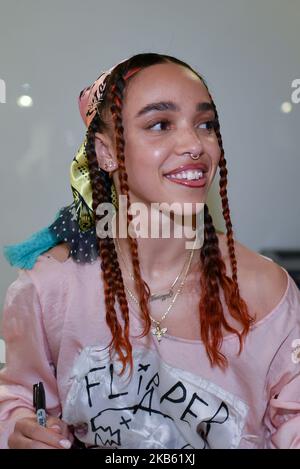 Der britische Sänger und Songwriter FKA Twigs nimmt an einer Veranstaltung auf dem Dover Street Market während der London Fashion Week am 2019. September, London, am 14. September 2019 Teil. (Foto von Alberto Pezzali/NurPhoto) Stockfoto