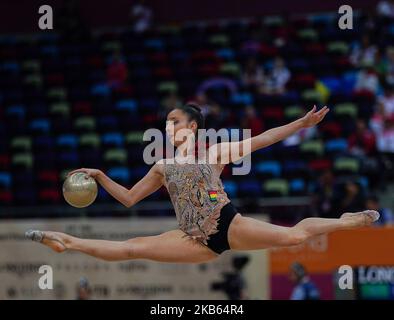 Fabiana Abastoflor aus Bolivien während der Rhythmischen Turnweltmeisterschaften 37. in der Nationalen Turnarena in Baku, Aserbaidschan, am 17. September 2019. (Foto von Ulrik Pedersen/NurPhoto) Stockfoto