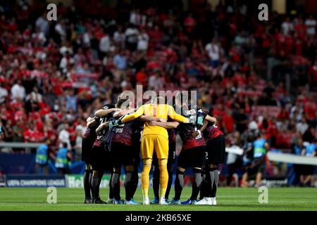 Die Mannschaftsspieler von RB Leipzig beim UEFA Champions League Group G Fußballspiel zwischen SL Benfica und RB Leipzig am 17. September 2019 im Luz-Stadion in Lissabon, Portugal. (Foto von Pedro FiÃºza/NurPhoto) Stockfoto