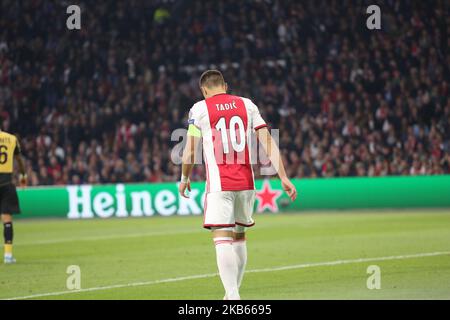 Dusan Tadic (Ajax) Gesten während des Spiels 1. der UEFA Champions League Final Group Round 2019/20 zwischen AFC Ajax (Niederlande) und Lille OSC (Frankreich) in der Johan Cruijff Arena am 17. September 2019 in Amsterdam, Niederlande. (Foto von Federico Guerra Moran/NurPhoto) Stockfoto