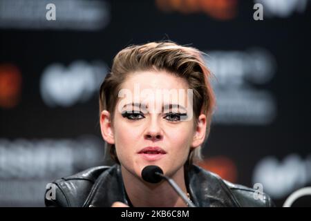 Kristen Stewart nimmt am 20. September 2019 an der Pressekonferenz zu „Seberg“ beim San Sebastian Film Festival 67. in San Sebastian, Spanien, Teil. (Foto von Manuel Romano/NurPhoto) Stockfoto