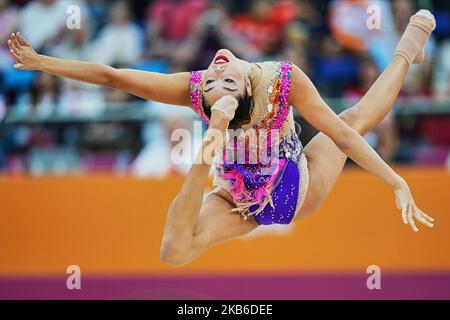 Alexandra Agiurgiuculese aus Italien während der Rhythmischen Turnweltmeisterschaften 37. in der Nationalen Turnarena in Baku, Aserbaidschan, am 20. September 2019. (Foto von Ulrik Pedersen/NurPhoto) Stockfoto