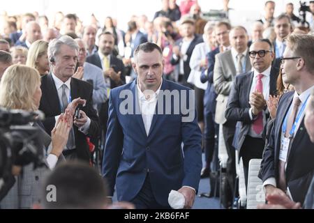 Der ukrainische Filmregisseur und Schriftsteller Oleg Sentsov, aus russischer Gefangenschaft entlassen, während des Forums YES in Kiew, Ukraine. 13-09-2019 (Foto von Maxym Marusenko/NurPhoto) Stockfoto