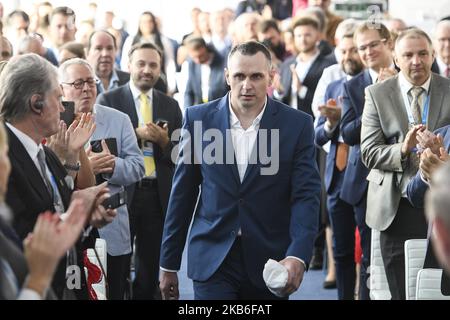 Der ukrainische Filmregisseur und Schriftsteller Oleg Sentsov, aus russischer Gefangenschaft entlassen, während des Forums YES in Kiew, Ukraine. 13-09-2019 (Foto von Maxym Marusenko/NurPhoto) Stockfoto