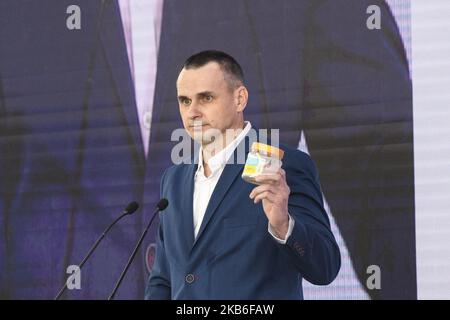 Der ukrainische Filmregisseur und Schriftsteller Oleg Sentsov, aus russischer Gefangenschaft entlassen, während des Forums YES in Kiew, Ukraine. 13-09-2019 (Foto von Maxym Marusenko/NurPhoto) Stockfoto