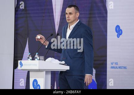 Der ukrainische Filmregisseur und Schriftsteller Oleg Sentsov, aus russischer Gefangenschaft entlassen, während des Forums YES in Kiew, Ukraine. 13-09-2019 (Foto von Maxym Marusenko/NurPhoto) Stockfoto