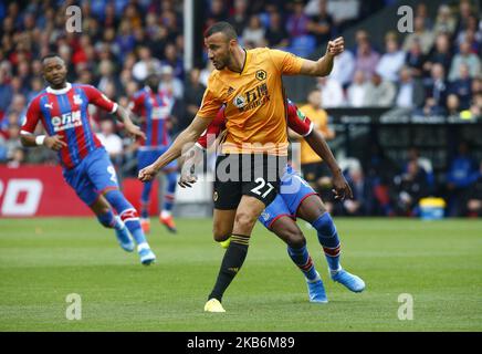 Wolverhampton Wanderers' Romain Saiss während der englischen Premier League zwischen Crystal Palace und Wolverhampton Wanderers am 22. September 2019 im Selhurst Park Stadium, London, England (Foto von Action Foto Sport/NurPhoto) Stockfoto