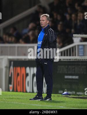 Chesterfield-Manager John Sheridan während des Vanarama National League-Spiels zwischen Hartlepool United und Chesterfield im Victoria Park, Hartlepool, am Dienstag, 24.. September 2019. (Foto von Mark Fletcher/MI News/NurPhoto) Stockfoto