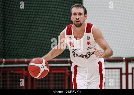 Giuseppe Poeta von Grissin Bon Reggio Emilia Basketball während des Basketball-Freundschaftsspiel zwischen Grissin Bon Reggio Emilia und Leiden Basketball am 18. September 2019 im PalaRegnani in Scandiano, Italien. (Foto von Emmanuele Ciancaglini/NurPhoto) Stockfoto