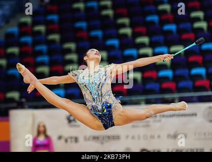 Alexandra Agiurgiuculese aus Italien während der Rhythmischen Turnweltmeisterschaften 37. in der Nationalen Turnarena in Baku, Aserbaidschan, am 19. September 2019. (Foto von Ulrik Pedersen/NurPhoto) Stockfoto