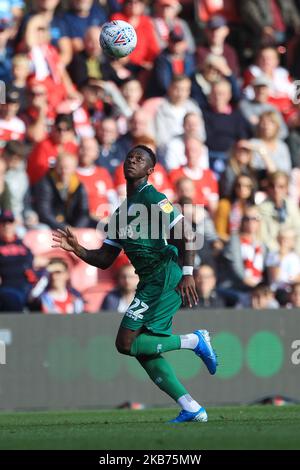 Moses Odubajo am Mittwoch von Sheffield während des Sky Bet Championship-Spiels zwischen Middlesbrough und Sheffield Wednesday im Riverside Stadium, Middlesbrough, am Samstag, 28.. September 2019. (Foto von Mark Fletcher/MI News/NurPhoto) Stockfoto