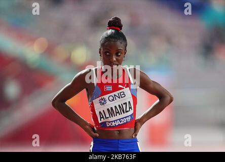 Rose Mary Almanza aus Kuba, die am 28. September 2019 im Khalifa-Stadion in Doha, Katar, bei den IAAF-Leichtathletik-Weltmeisterschaften 17. im 800-Meter-Lauf für Frauen antritt. (Foto von Ulrik Pedersen/NurPhoto) Stockfoto