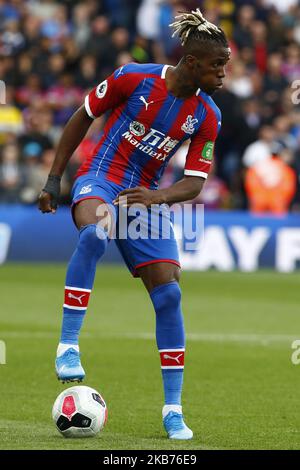 Wilfried Zaha im Crystal Palace während der englischen Premier League zwischen Crystal Palace und Norwich City im Selhurst Park Stadium, London, England am 28. September 2019 (Foto by Action Foto Sport/NurPhoto) Stockfoto