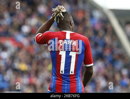 Wilfried Zaha im Crystal Palace während der englischen Premier League zwischen Crystal Palace und Norwich City im Selhurst Park Stadium, London, England am 28. September 2019 (Foto by Action Foto Sport/NurPhoto) Stockfoto