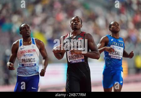 Aaron Brown aus Kanada tritt am 29. September 2019 im Khalifa-Stadion in Doha, Katar, bei den IAAF-Leichtathletik-Weltmeisterschaften 17. im 200-Meter-Lauf für Männer an. (Foto von Ulrik Pedersen/NurPhoto) Stockfoto