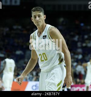 Jaycee Carroll von Real Madrid während Real Madrid gegen UCAM Murcia CB (97- 69) in Liga Basketball Endesa regulären Saison Spiel (Tag 2) gefeiert in Madrid (Spanien) im Wizink Center. September 29. 2019. Spanien (Foto von Oscar Gonzalez/NurPhoto) Stockfoto