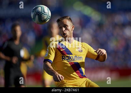 Arthur Melo von Barcelona in Aktion während des Liga-Spiels zwischen Getafe CF und FC Barcelona im Coliseum Alfonso Perez am 29. September 2019 in Getafe, Spanien. (Foto von Jose Breton/Pics Action/NurPhoto) Stockfoto