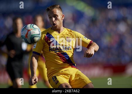 Arthur Melo von Barcelona in Aktion während des Liga-Spiels zwischen Getafe CF und FC Barcelona im Coliseum Alfonso Perez am 29. September 2019 in Getafe, Spanien. (Foto von Jose Breton/Pics Action/NurPhoto) Stockfoto