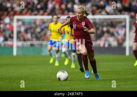 Beth Mead von England Women in Aktion während des Internationalen Freundschaftsspiel zwischen England Women und Brasilien Women im Riverside Stadium, Middlesbrough am Samstag, 5.. Oktober 2019. (Foto von Iam Burn/MI News/NurPhoto) Stockfoto