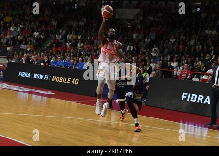 14 Mayo Josh von Openjobmetis in Aktion während der Italien Lega Korb der Serie A , Openjobmetis Varese - Fortitudo Bologna am 6. Oktober 2019 in Varese Palasport Enerxenia Arena (Foto von Fabio Averna/NurPhoto) Stockfoto