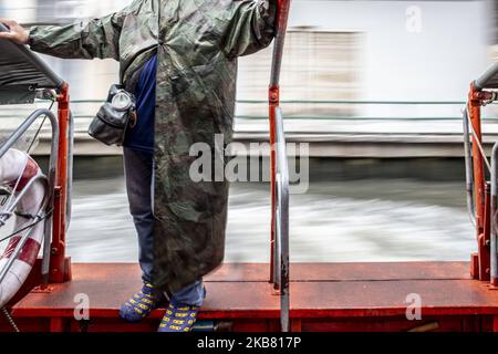 Bangkok, Thailand, 10. Oktober 2019 : Taxi River in Bangkok. Taxi River ist einer der schnellsten zu erreichen Altstadt von Bangkok für Touristen. (Foto von Donal Husni/NurPhoto) Stockfoto